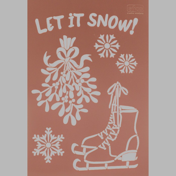 let it snow sjabloon transparant 21 x 29,7 cm afwasbaar